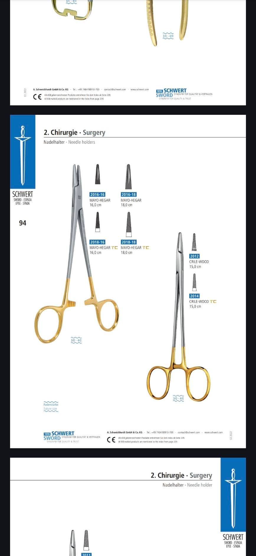 Needle Holders เครื่องมือถือเข็มเย็บแผล