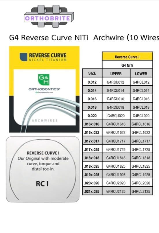 G4 & M5 Reverse Curve NiTi Archwires